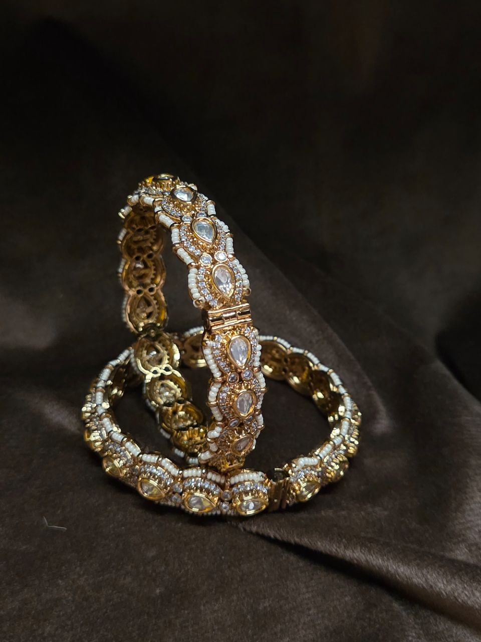 Elegant Kundan Ad Bangles by Tamoha view 3