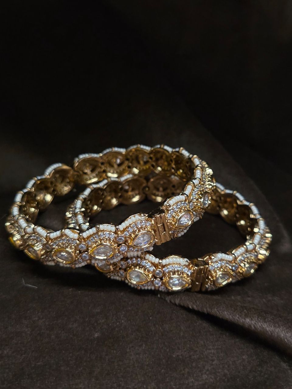 Elegant Kundan Ad Bangles by Tamoha view 2