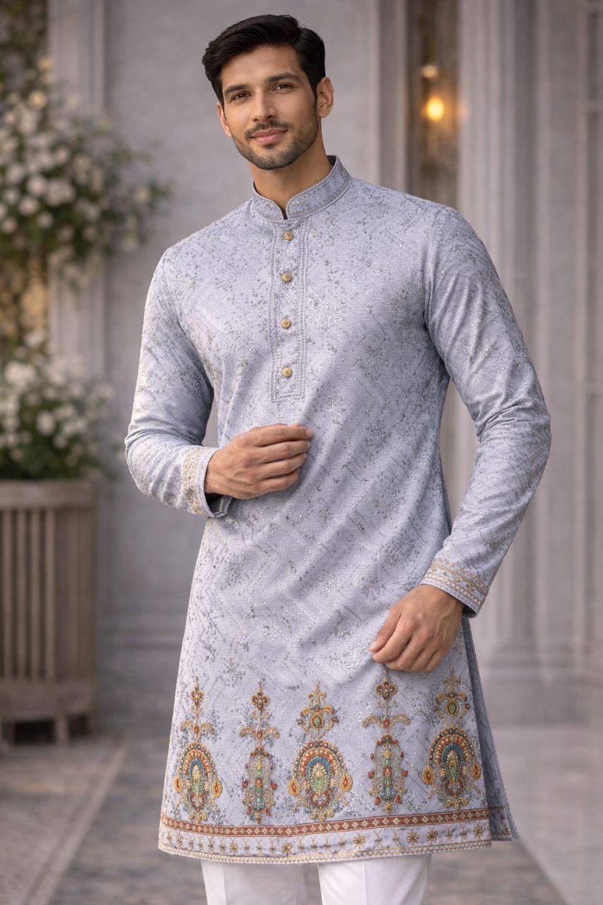 Panel Embroidered Kurta