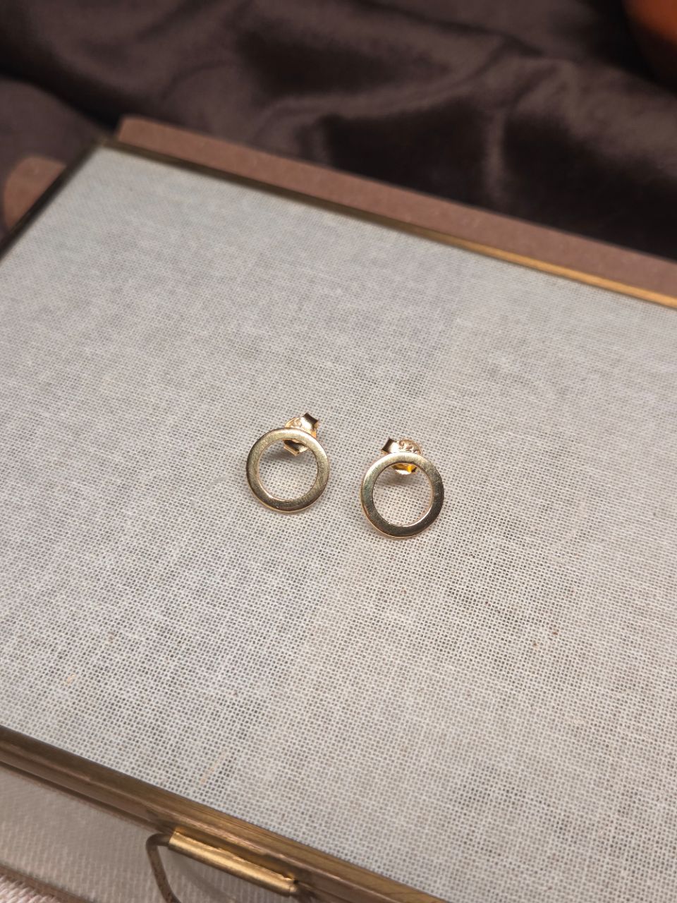 Gold Plated 925 Silver Circle Earrings view 2