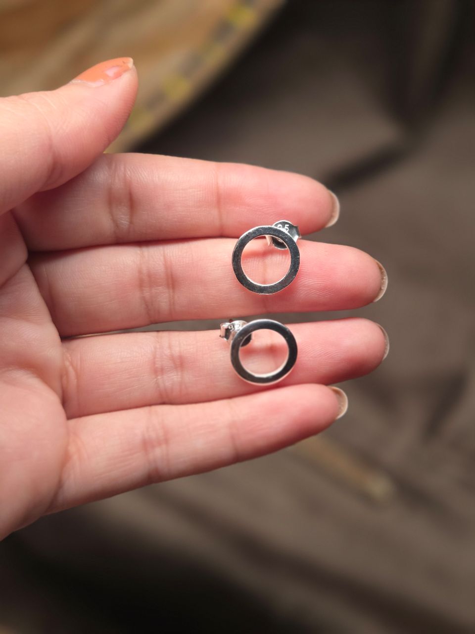925 Silver Circular Earrings view 2