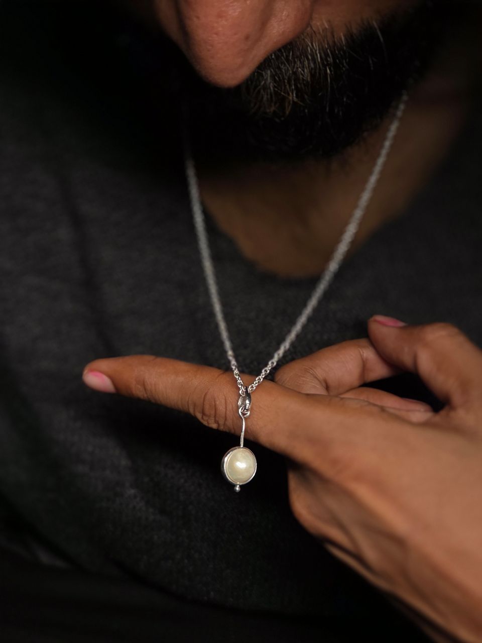 925 Silver Pearl Pendant view 4