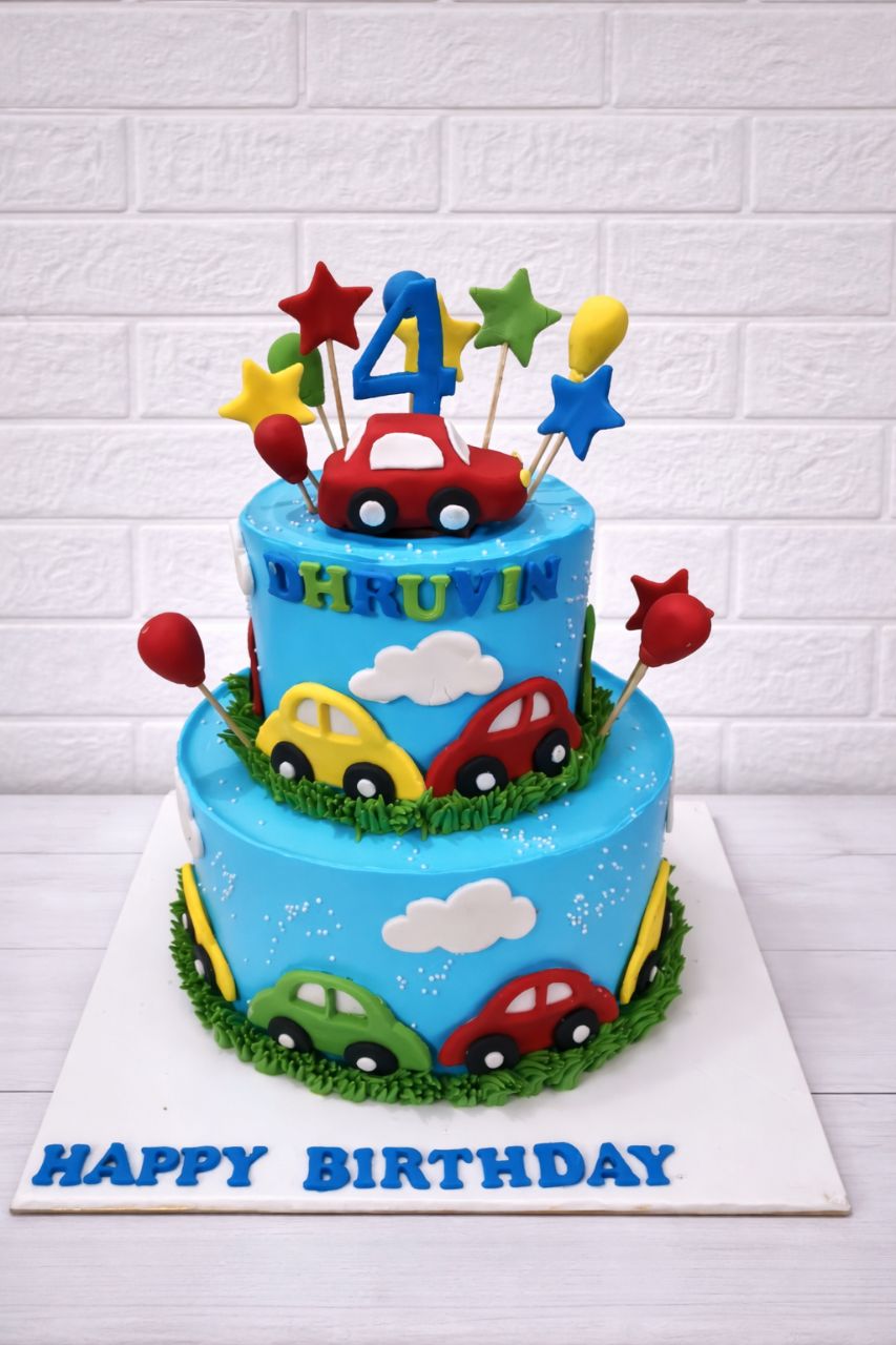2kg Car Themed Birthday Cake