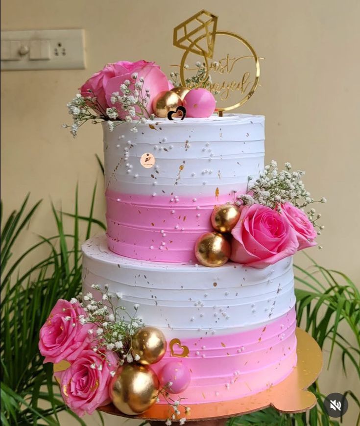 2kg Just Engaged Cake by The Cake Studio