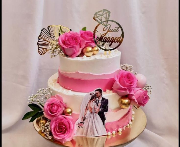 3 Kg Just Engaged Cake by The Cake Studio