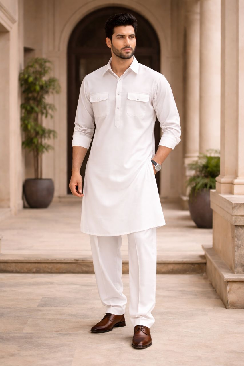 White Pathani Suit