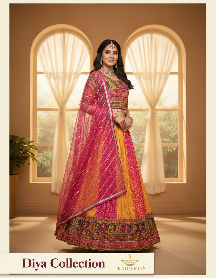Embroidered Lehenga Choli Set view 6