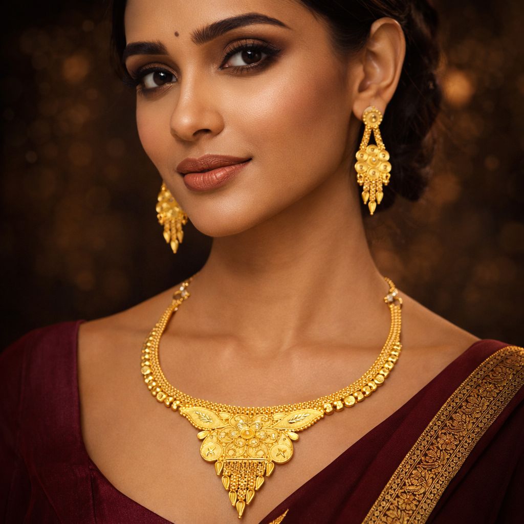 Aviraam Gold Necklace Set 05 view 2