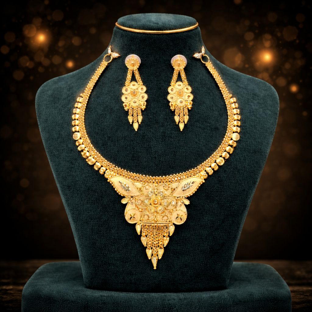Aviraam Gold Necklace Set 05 view 3