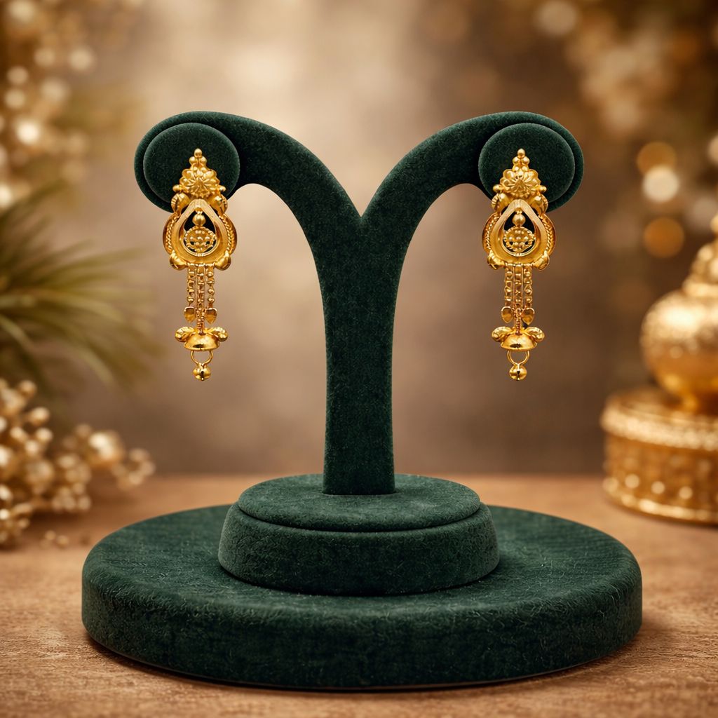 Gold Earrings view 3
