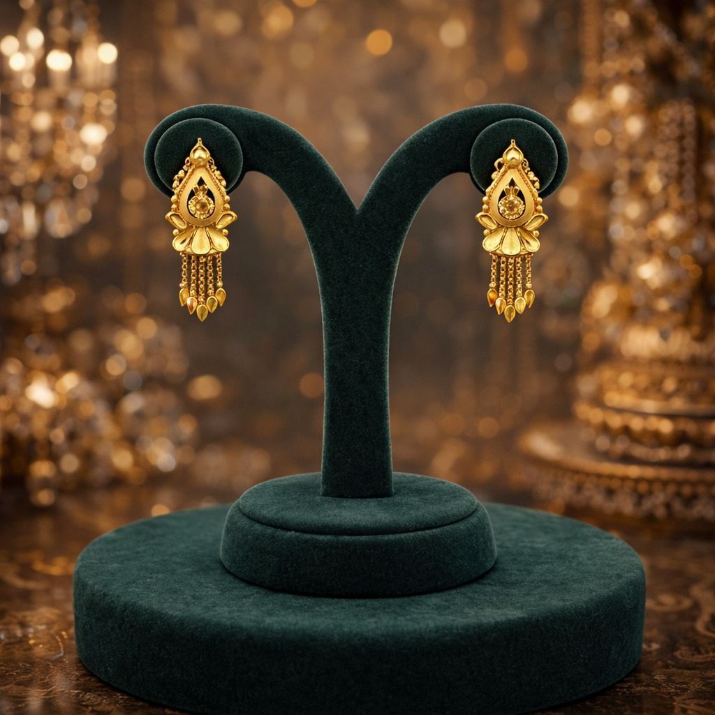 Traditional Gold Earrings 02 view 3