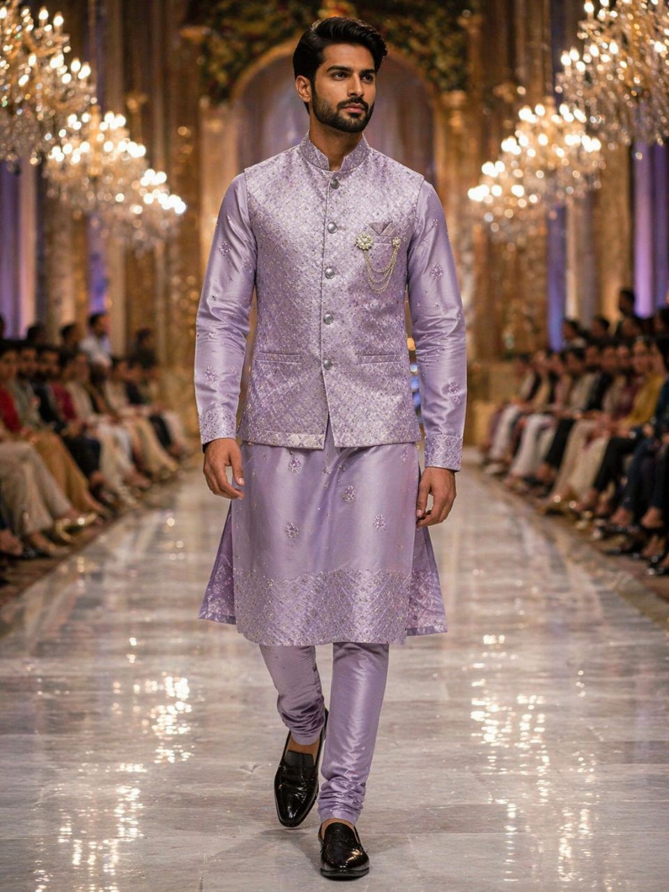 Lavender Sequins Kurta Set