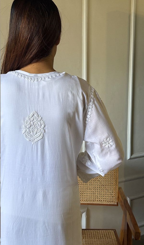 Pure Chiffon Handcrafted Long Kurti. view 4