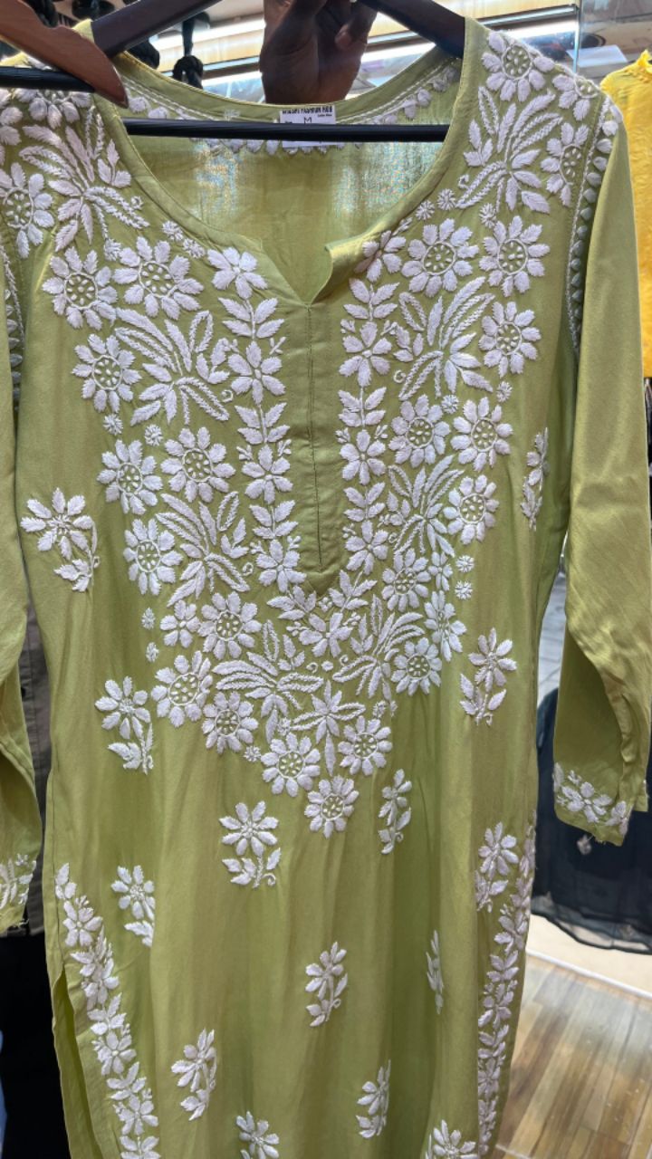 Modal heavy Embroidery 2 Piece Kurti Plazo Set.🌷 view 3
