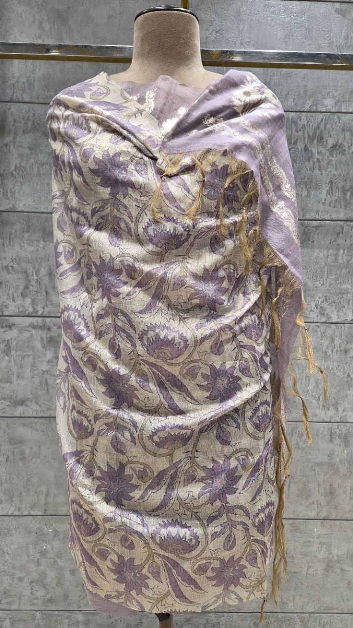 Elegant Purple Unstitched Suit. view 3