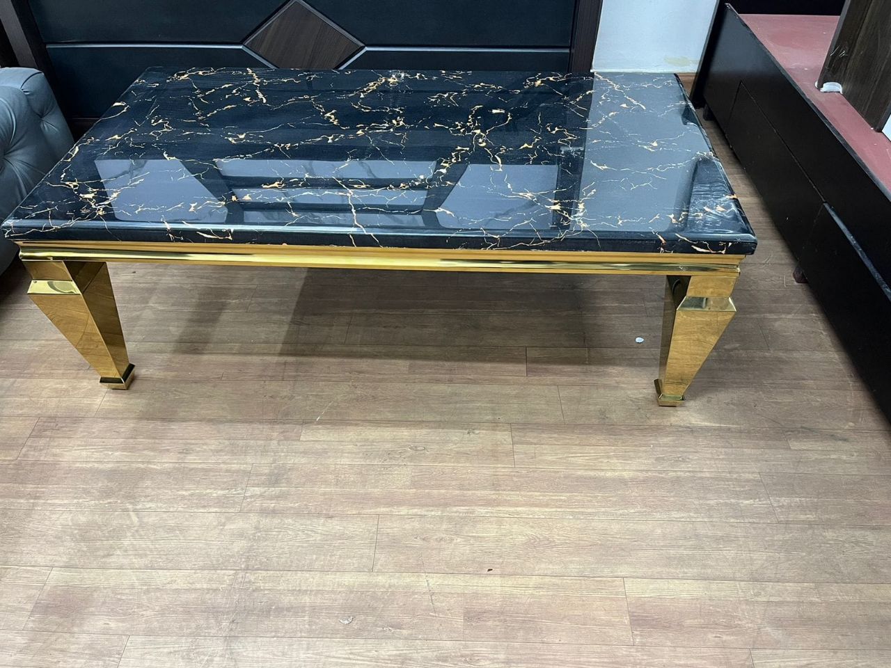 Elegant Black Marble Coffee Table view 2