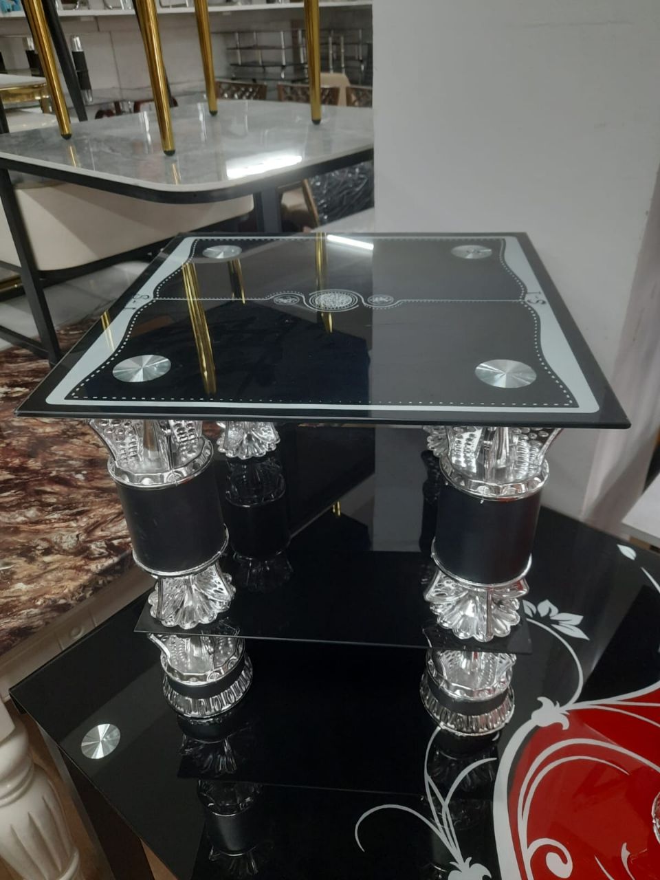 Designer Coffee Table Red And Black view 2