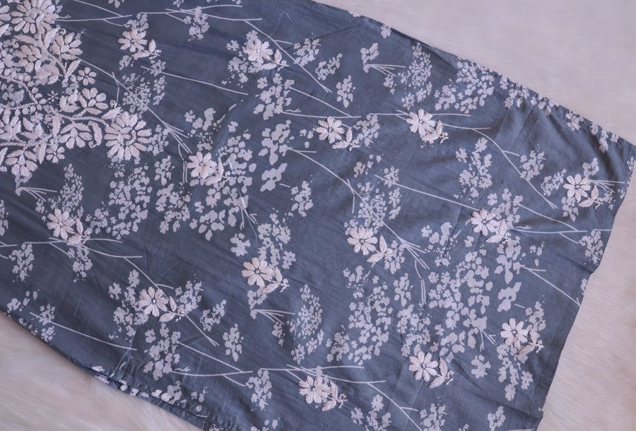 MULMUL LONG HANDWORK KURTI WITH FLORAL WORK. ✨ view 4