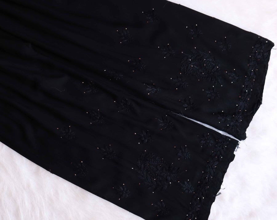 2 PIECE MODAL LONG HANDWORK KURTI PLAZO SET WITH MUKAISH WORK IN BLACK. view 5