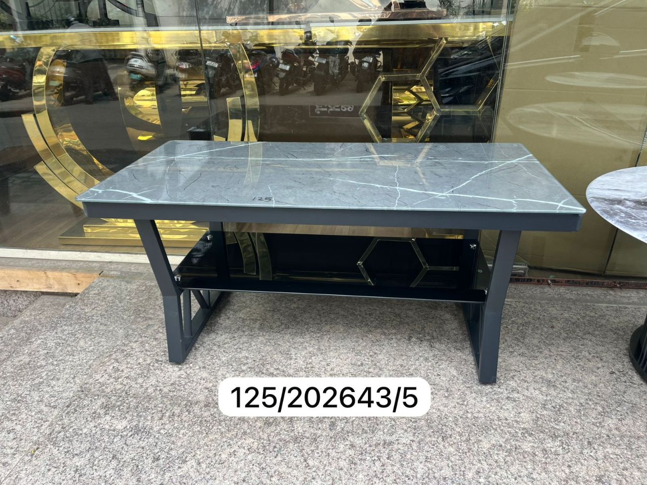 Black Marble Coffee Table 125 view 2