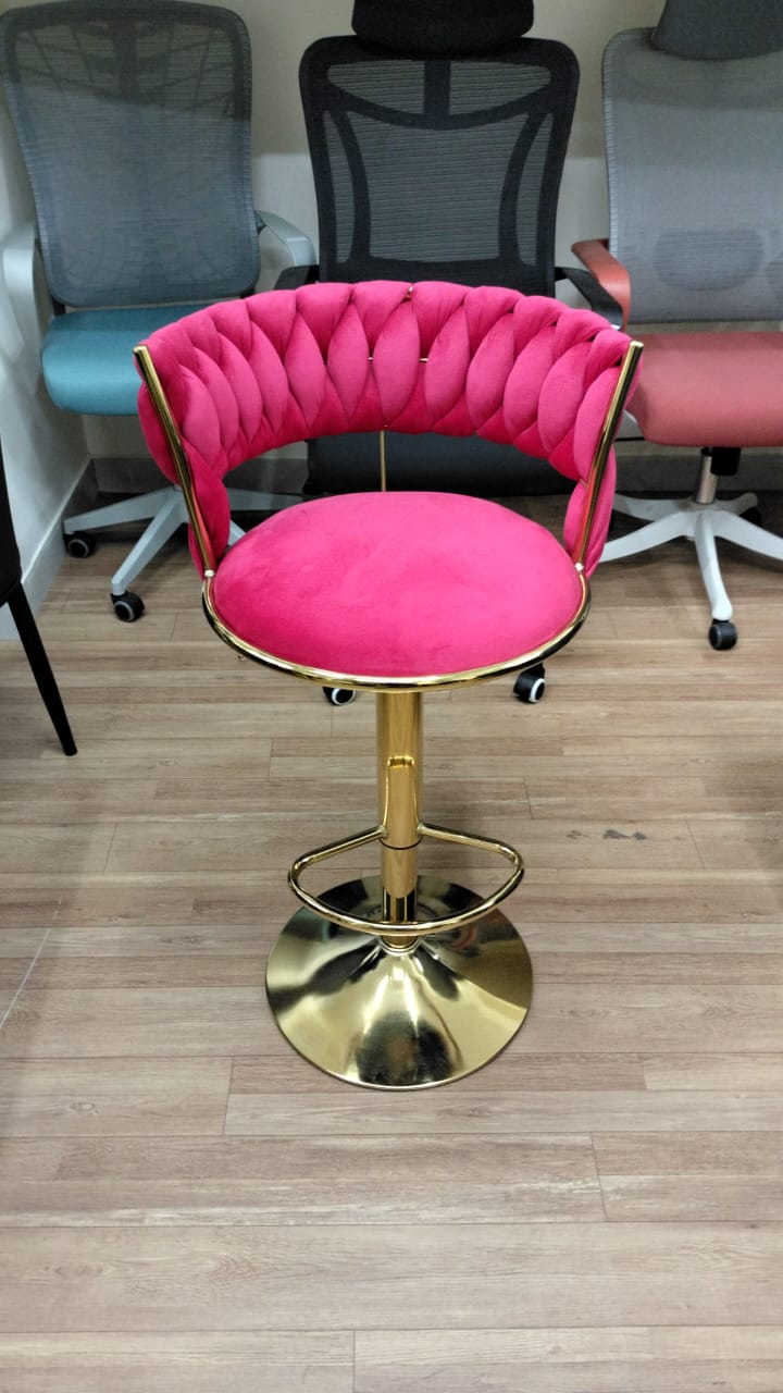 Elegant Pink Bar Stool view 2