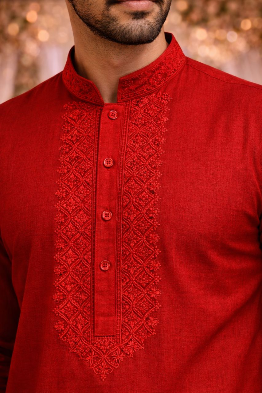 Red Kurta by Kapoor And Sons view 2