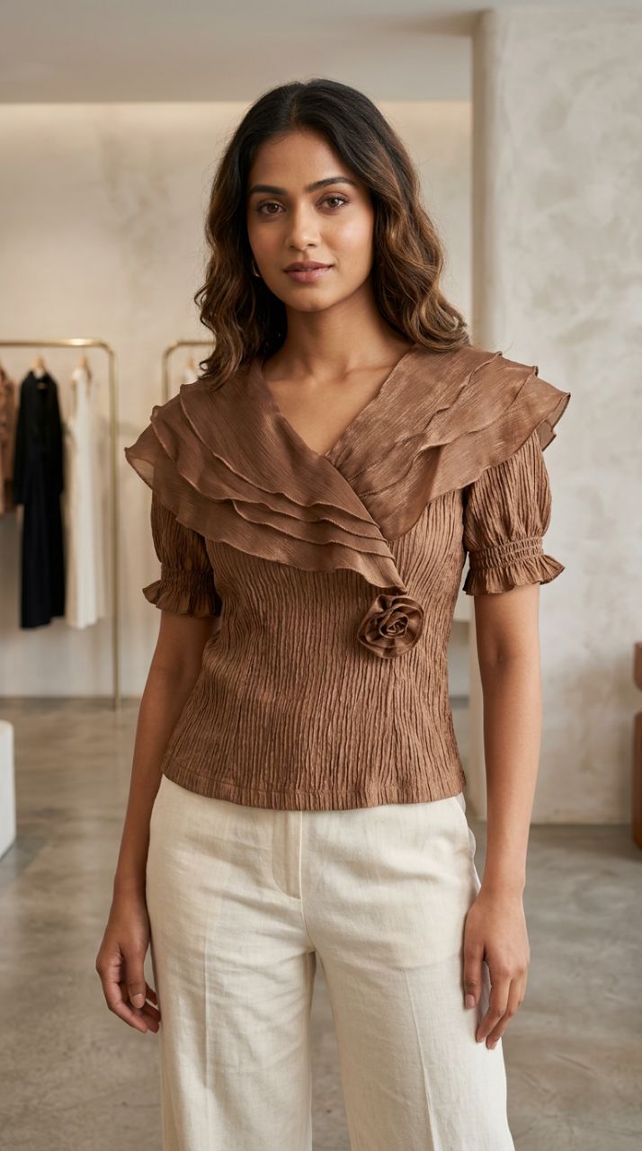Flower Patch Brown Top view 6