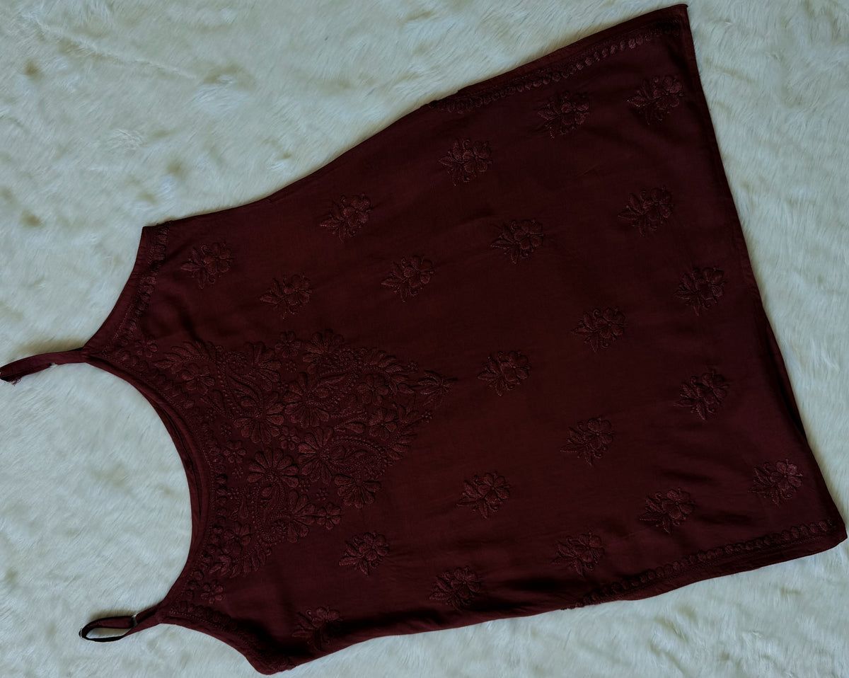 Modal Short Sleeveless Handwork Kurti.❤ view 3