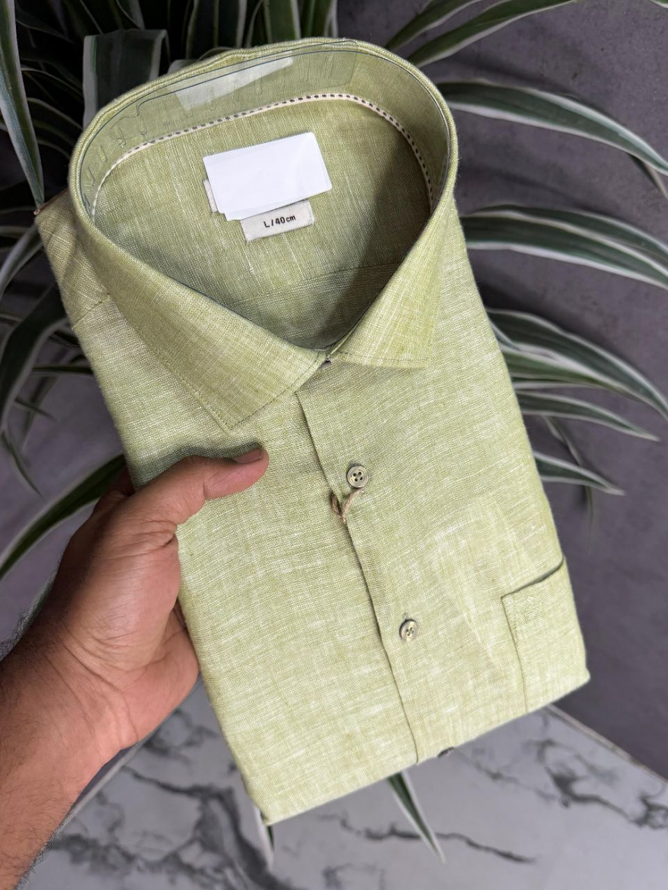 Pista Green Linen Shirt view 2