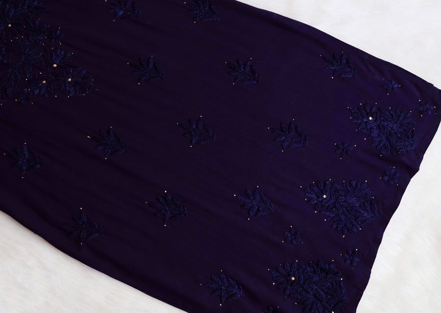 RAYON MUKAISH HANDWORK 3 PIECE SET IN NAVY BLUE. view 3