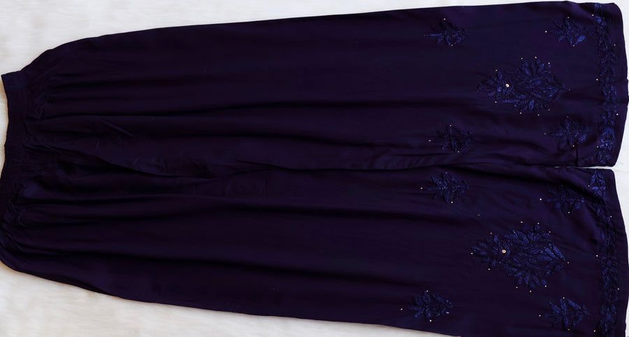 RAYON MUKAISH HANDWORK 3 PIECE SET IN NAVY BLUE. view 4