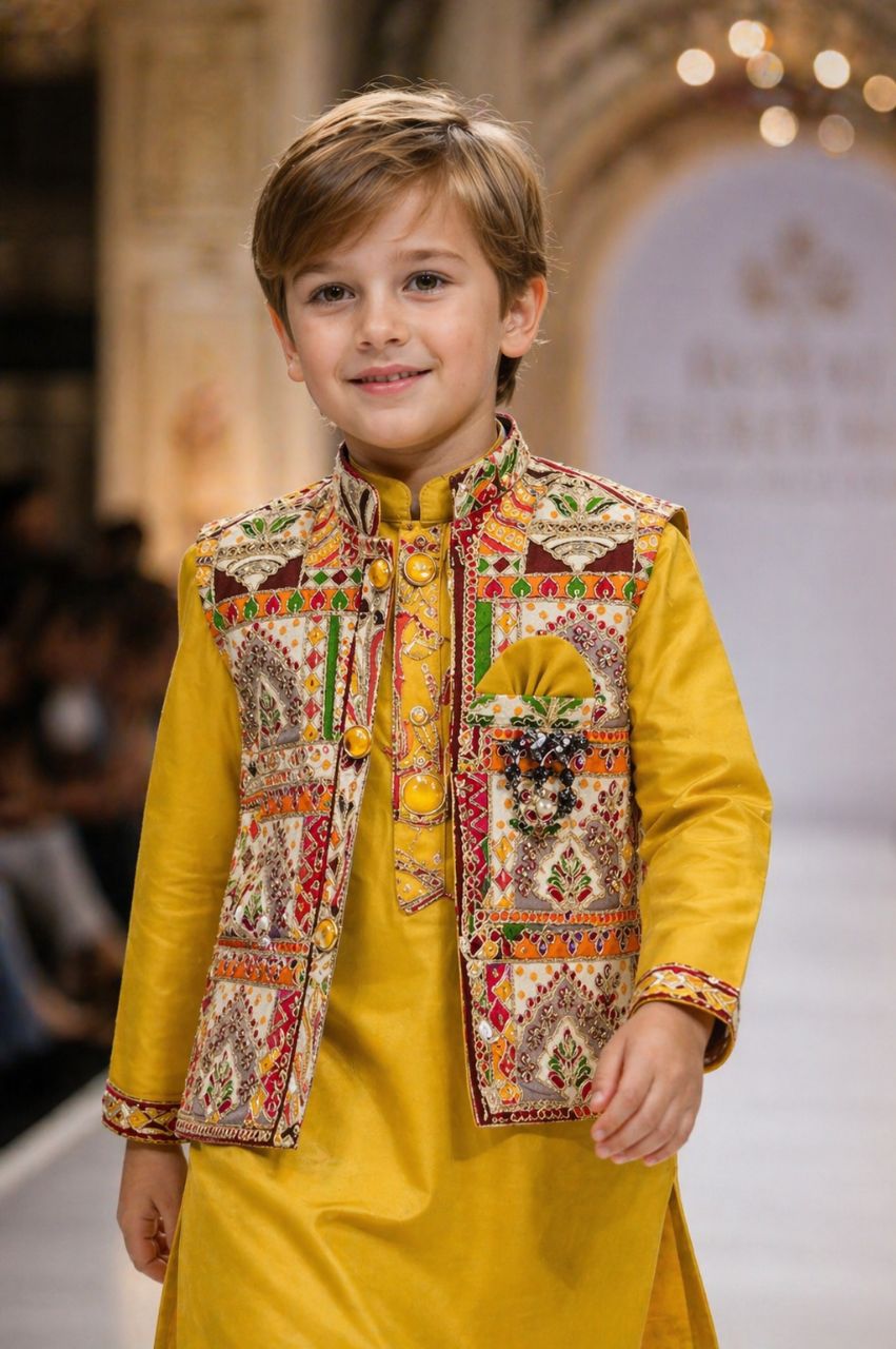 Royal Heritage Kids Kurta Set view 2