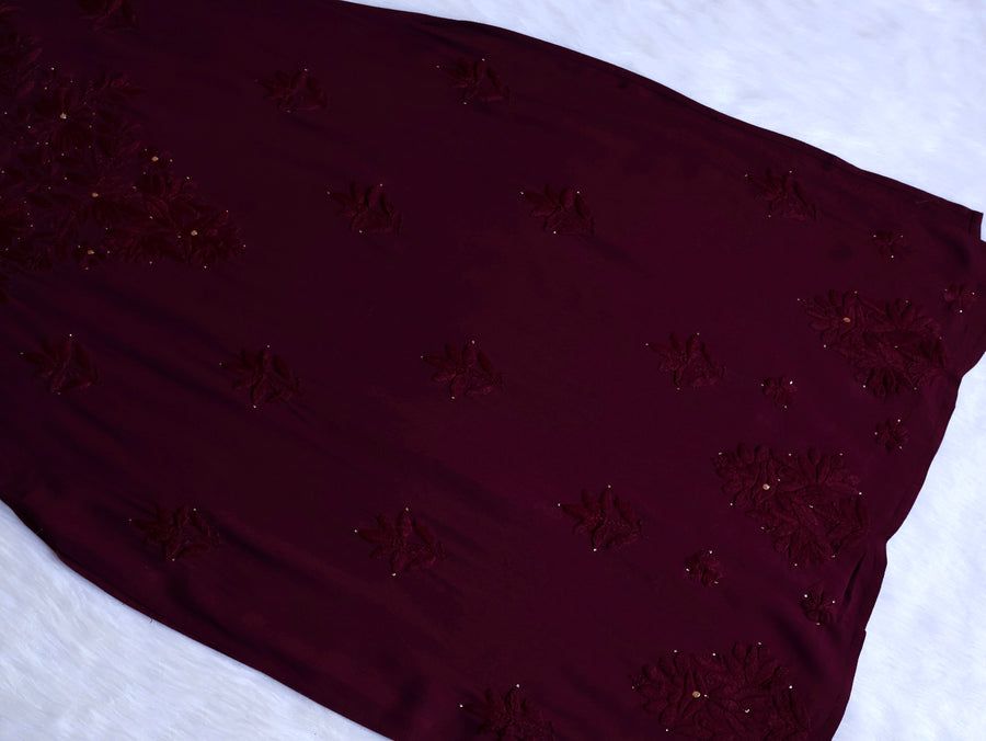 RAYON MUKAISH HANDWORK 3 PIECE SET IN WINE SHADE.✨ view 3