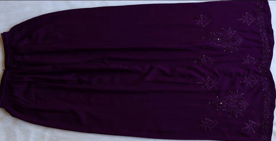 RAYON MUKAISH HANDWORK 3 PIECE SET IN DEEP PURPLE. view 4