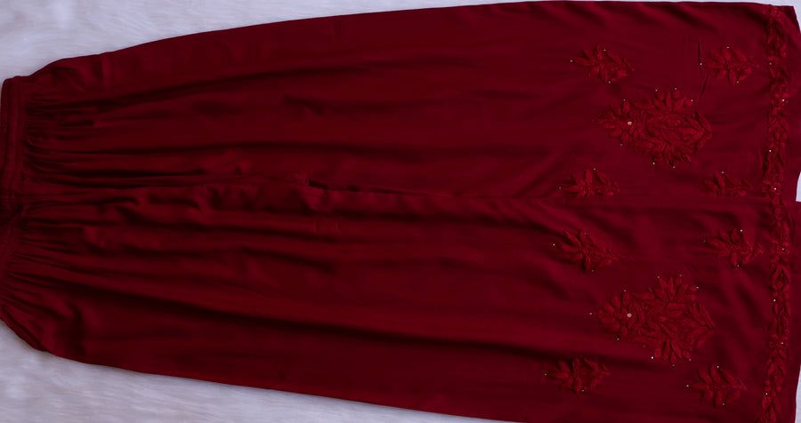 RAYON MUKAISH HANDWORK 3 PIECE SET IN MAROON SHADE. view 4