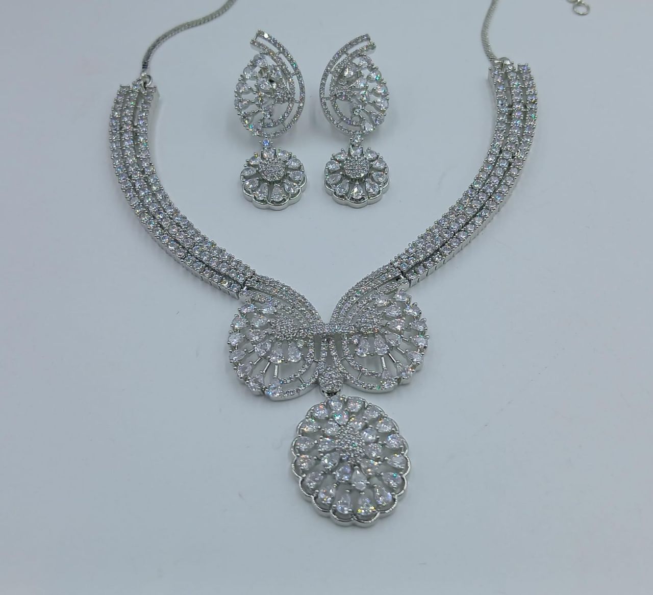 American Diamond Necklace Set2 view 3