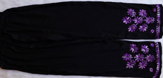 NOODLE STRAP NON TRANSPARENT LONG MODAL HANDWORK 3 PIECE SET IN PURPLE. view 4