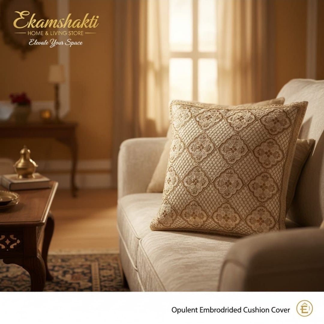 Opulent Lattice Embroidered Cushion Covers (Pack of 5)