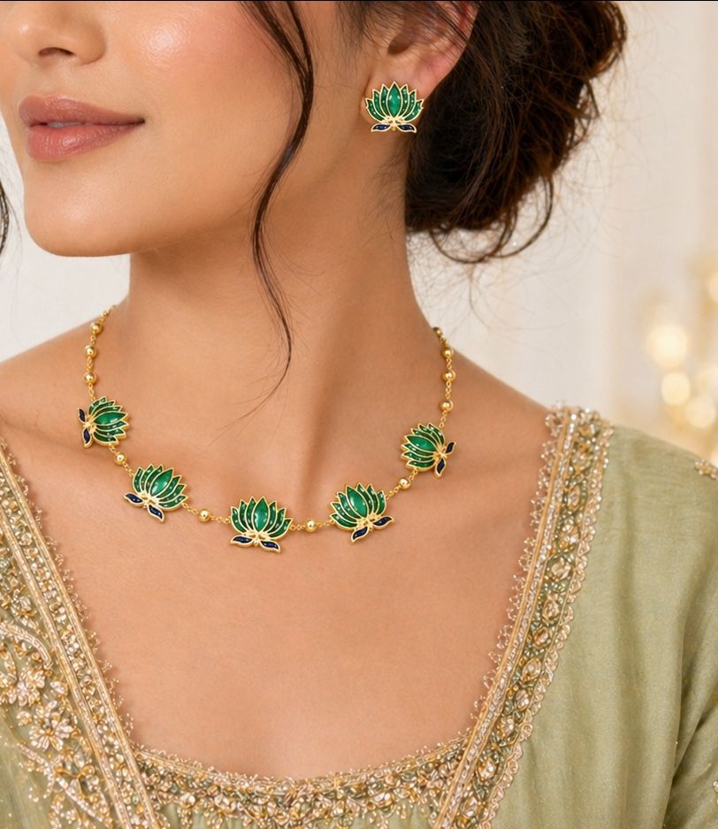 Lotus Necklace Set view 2