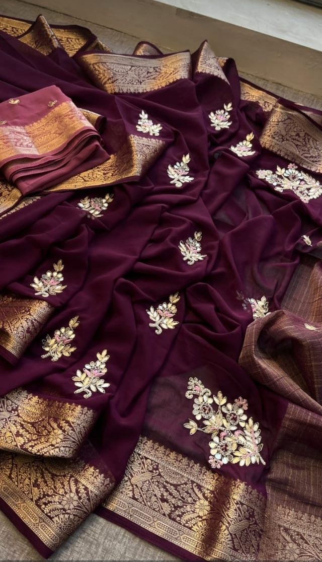 Embroidered Saree view 2