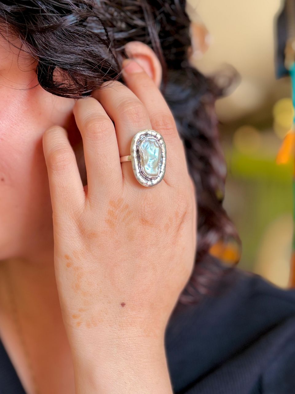 925 Silver Ring Mother Of Pearl view 3