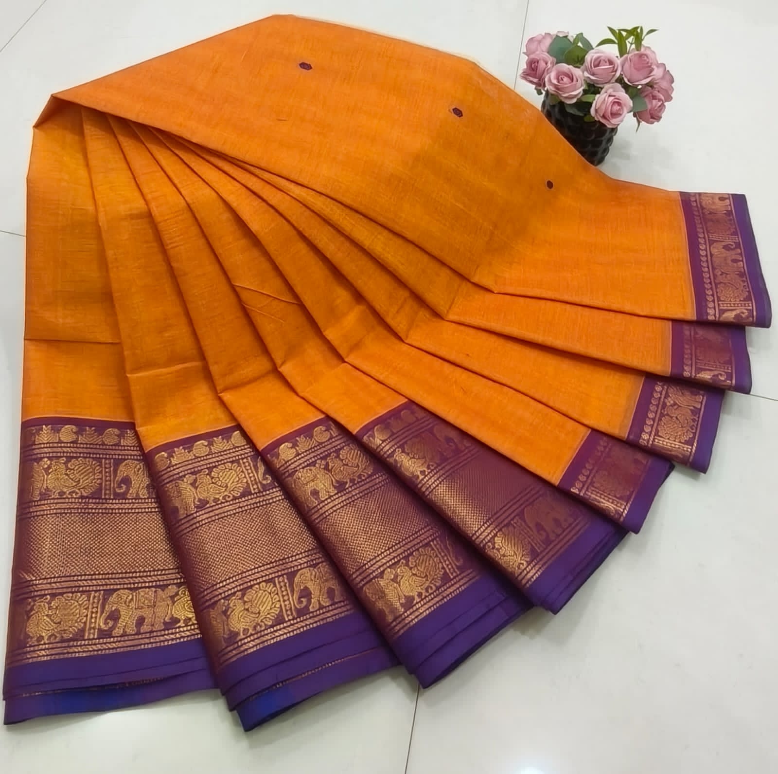 Orange Royal Saree view 2
