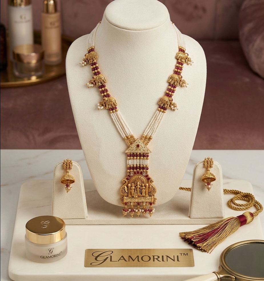 Glamorini Traditional Long Necklace Set view 2