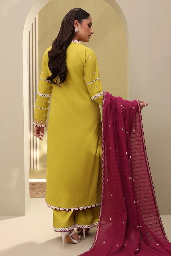 Zellbury Embroidered Lawn 3 Piece Unstitched Suit WUS25E30821/ DF0021 view 5