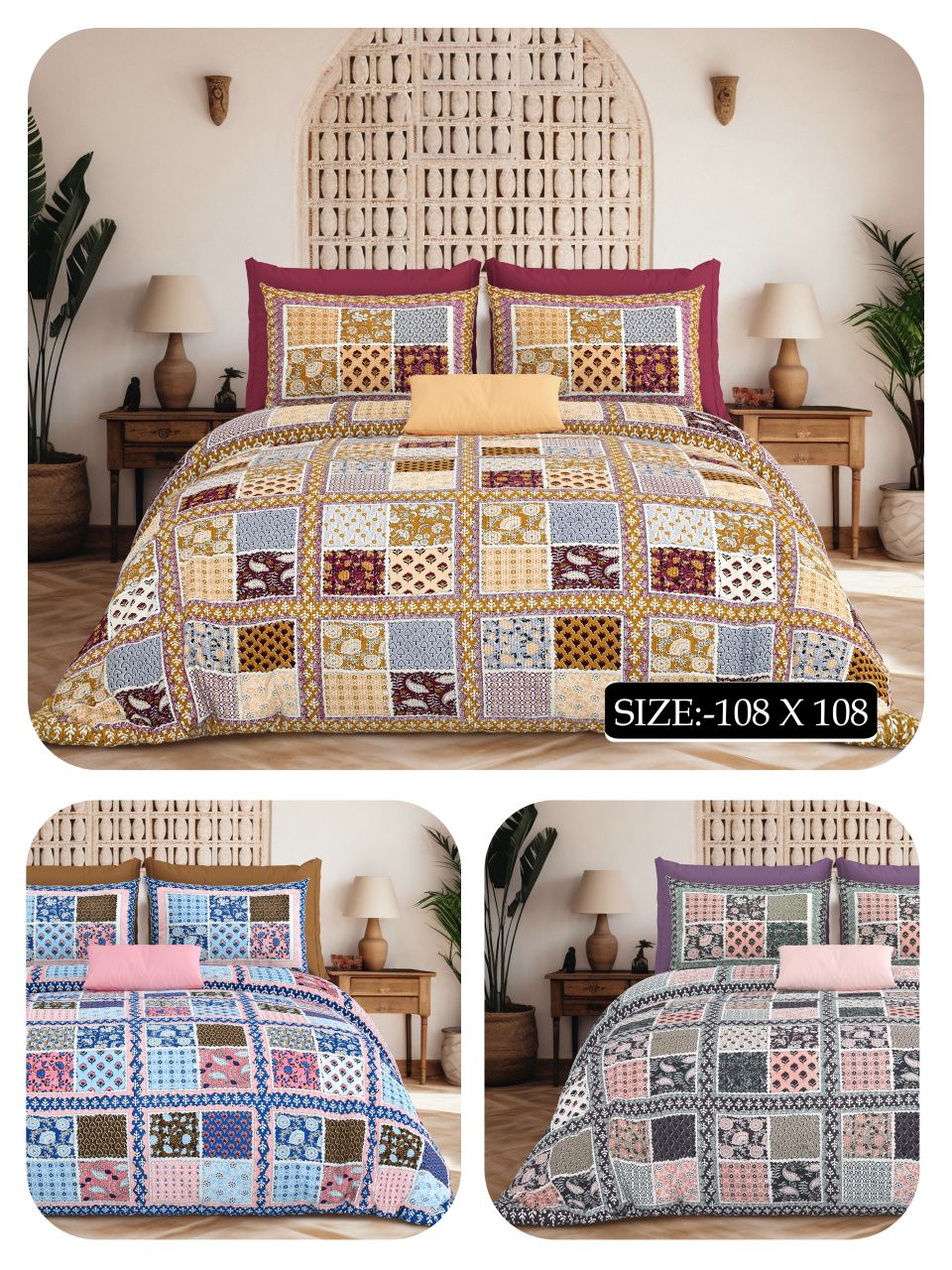 Omegha Vikash Bold Geometric Bedspread view 4