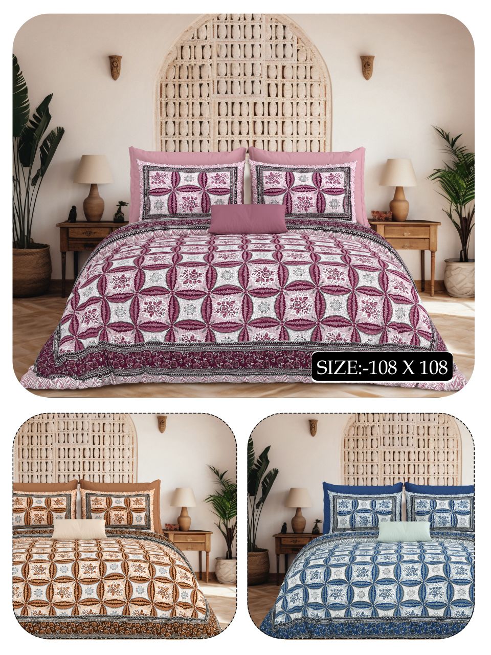 Omegha Vikash Bold Geometric Bedspread view 8