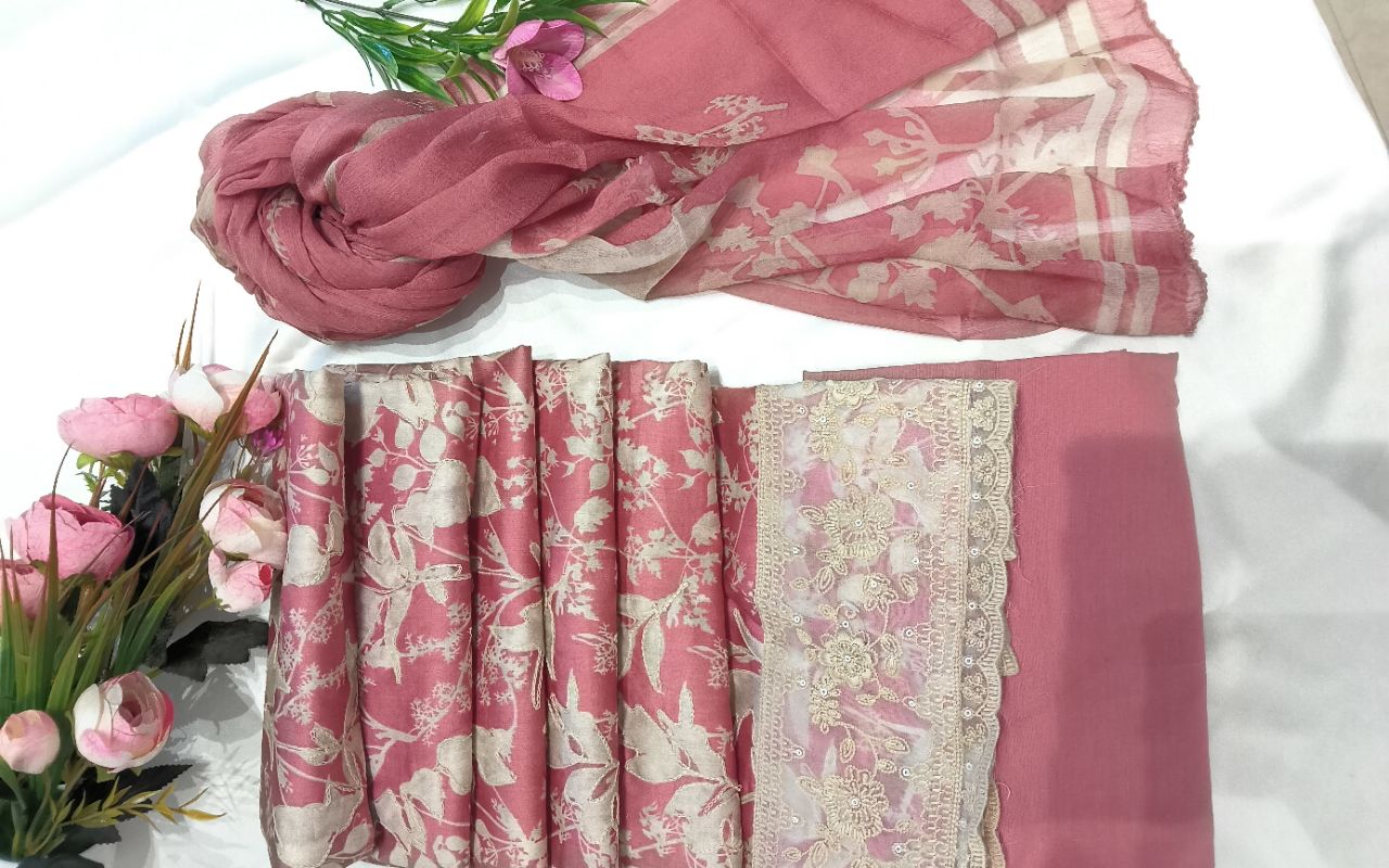 Mal Cotton Print With Embroidery Suit view 2