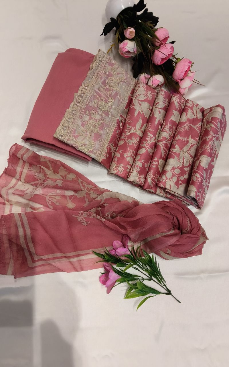 Mal Cotton Print With Embroidery Suit view 4
