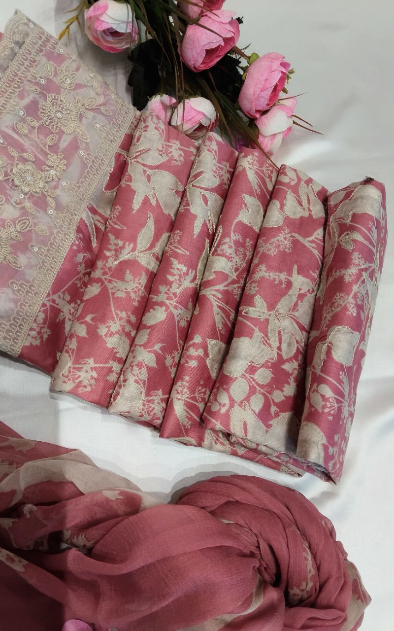 Mal Cotton Print With Embroidery Suit view 3