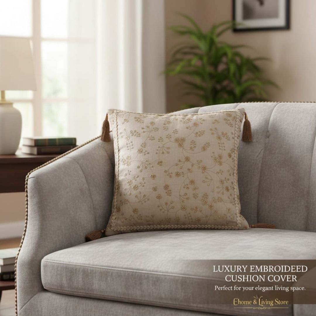Champagne Vine Embroidered Cushion Covers (Pack of 5)